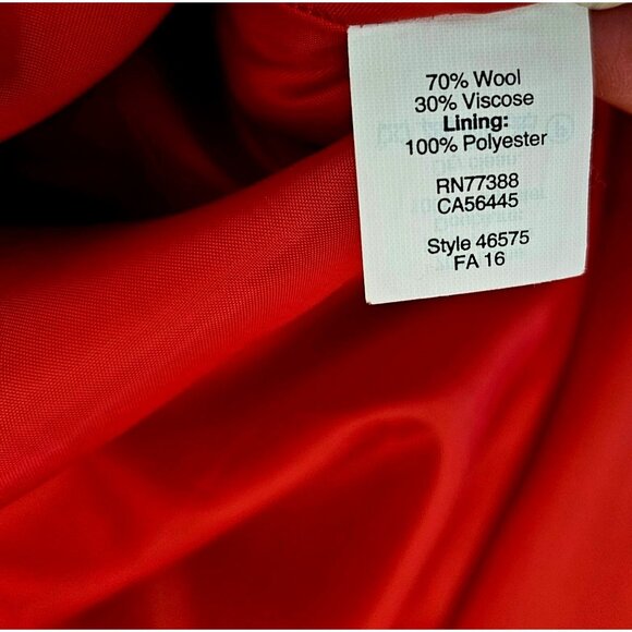 J.Crew Red Wool Blend Pencil Skirt Women's Size 4 Back Vent - Picture 9 of 9
